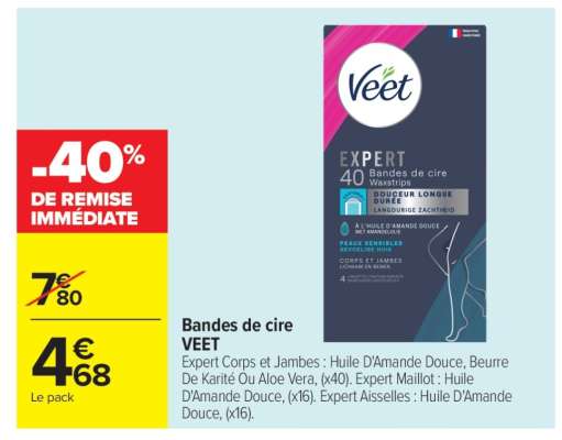 Bandes de cire VEET