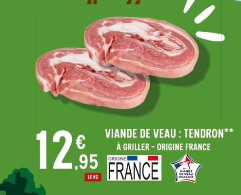 Viande de veau : Tendron