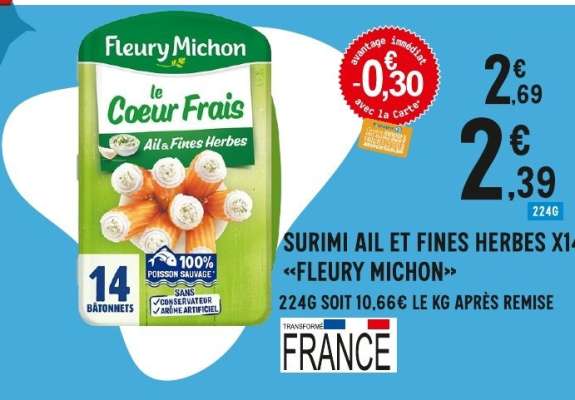 SURIMI AIL ET FINES HERBES X14 «FLEURY MICHON»