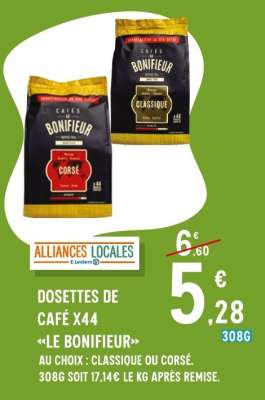 Dosettes de Café x44 «Le Bonifieur»