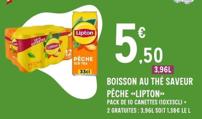 Boisson au thé saveur pêche 'Lipton'
