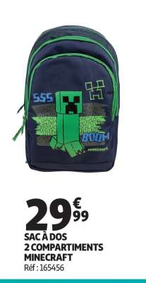 Sac À Dos 2 Compartiments Minecraft