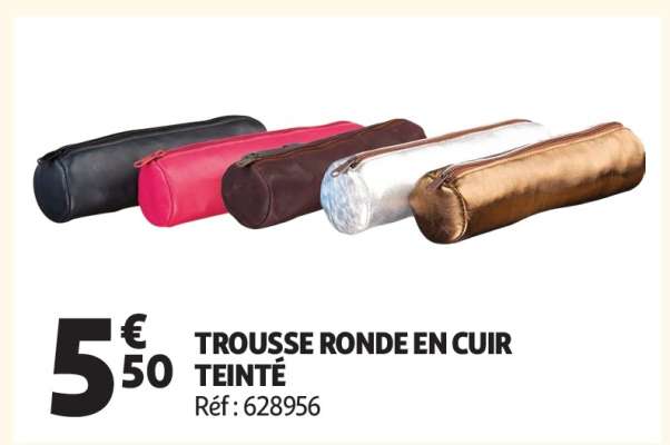 TROUSSE RONDE EN CUIR TEINTÉ