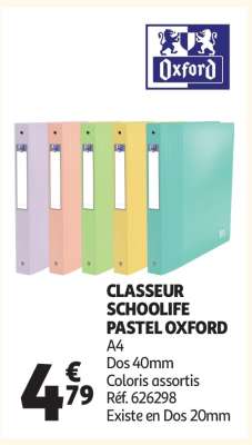 CLASSEUR SCHOOLIFE PASTEL OXFORD