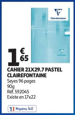 CAHIER 21X29.7 PASTEL CLAIREFONTAINE