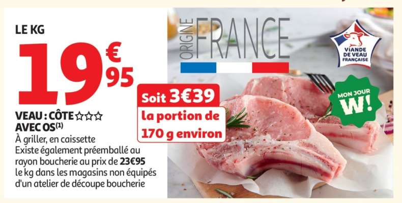 Veau : Côte*** Avec Os