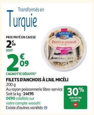 FILETS D'ANCHOIS À L'AIL MICÉLI