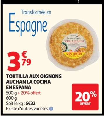 Tortilla Aux Oignons Auchan La Cocina En Espana
