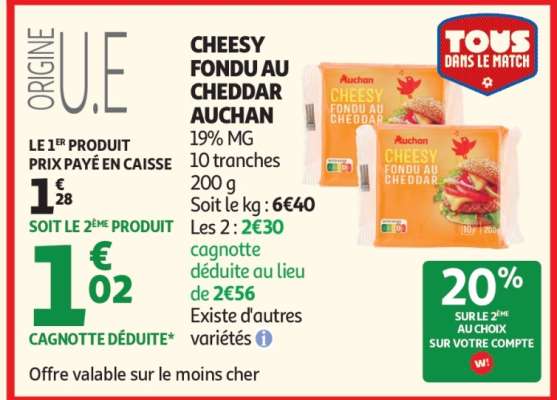 CHEESY FONDU AU CHEDDAR AUCHAN