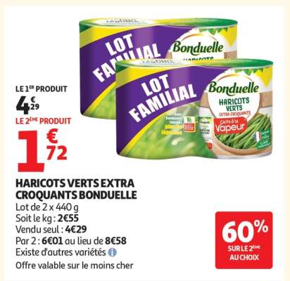HARICOTS VERTS EXTRA CROQUANTS BONDUELLE
