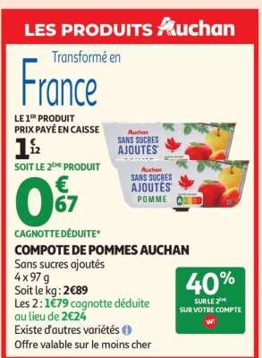 COMPOTE DE POMMES AUCHAN