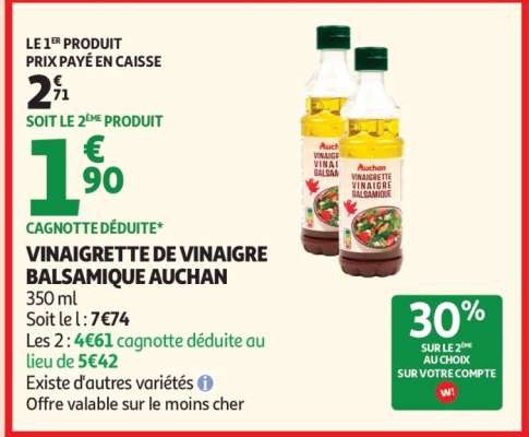 VINAIGRETTE DE VINAIGRE BALSAMIQUE AUCHAN