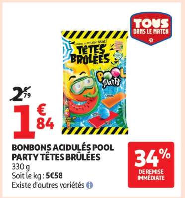 BONBONS ACIDULÉS POOL PARTY TÊTES BRÛLÉES