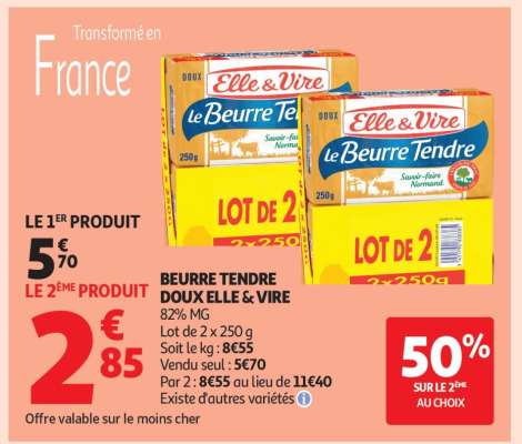 Beurre Tendre Doux Elle & Vire