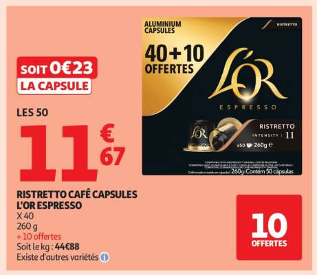RISTRETTO CAFÉ CAPSULES L'OR ESPRESSO