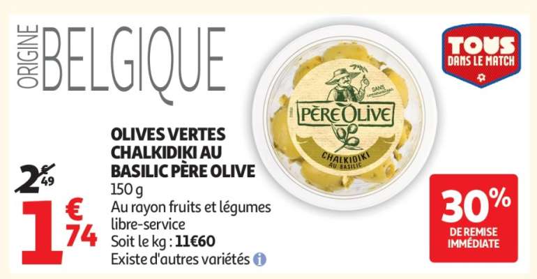 OLIVES VERTES CHALKIDIKI AU BASILIC PÈRE OLIVE