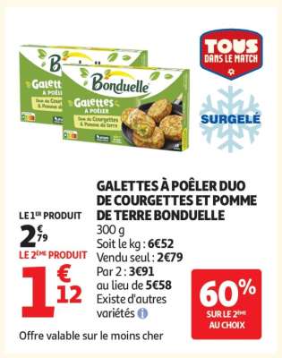 GALETTES À POÊLER DUO DE COURGETTES ET POMME DE TERRE BONDUELLE