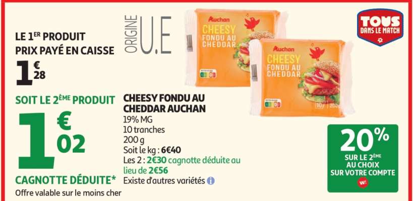 CHEESY FONDU AU CHEDDAR AUCHAN