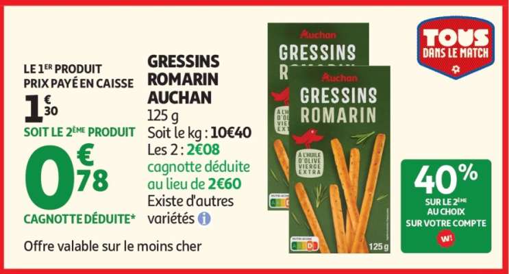 Gressins Romarin Auchan