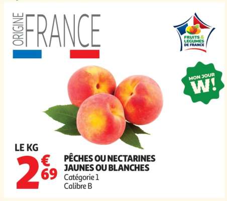 Pêches Ou Nectarines Jaunes Ou Blanches