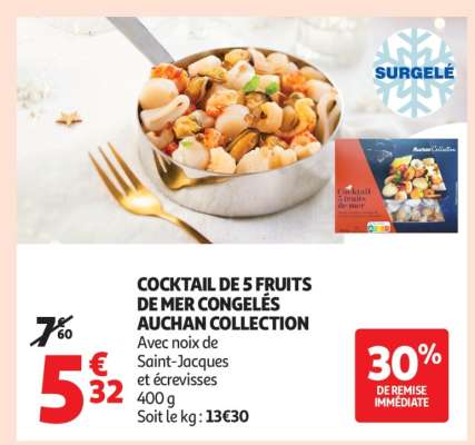 Cocktail De 5 Fruits De Mer Congelés Auchan Collection