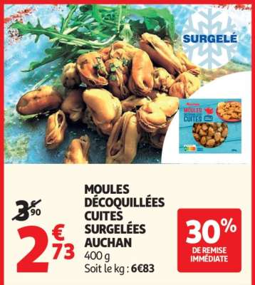 Moules Décoquillées Cuites Surgelées Auchan