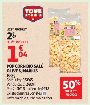 POP CORN BIO SALÉ OLIVE & MARIUS