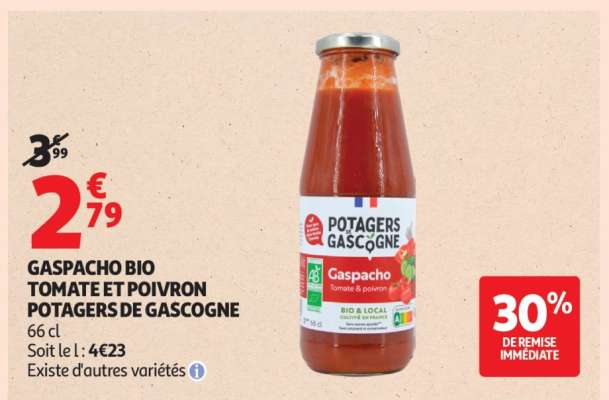 GASPACHO BIO TOMATE ET POIVRON POTAGERS DE GASCOGNE