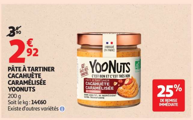 PÂTE À TARTINER CACAHUÈTE CARAMÉLISÉE YOONUTS