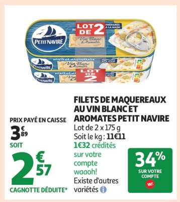 Filets De Maquereaux Au Vin Blanc Et Aromates Petit Navire
