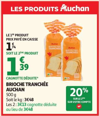 Brioche Tranchée Auchan
