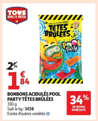 BONBONS ACIDULÉS POOL PARTY TÊTES BRÛLÉES