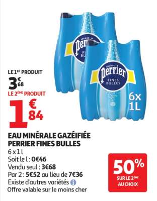EAU MINÉRALE GAZÉIFIÉE PERRIER FINES BULLES
