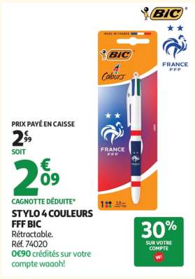 STYLO 4 COULEURS FFF BIC