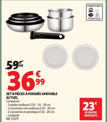 SET 8 PIÈCES À POIGNÉE AMOVIBLE ACTUEL
