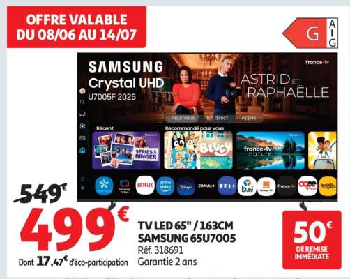 TV LED 65" / 163CM SAMSUNG 65U7005