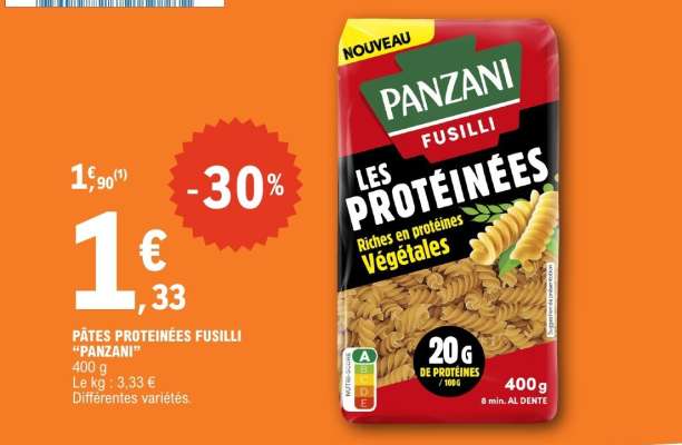 PÂTES PROTÉINÉES FUSILLI "PANZANI"