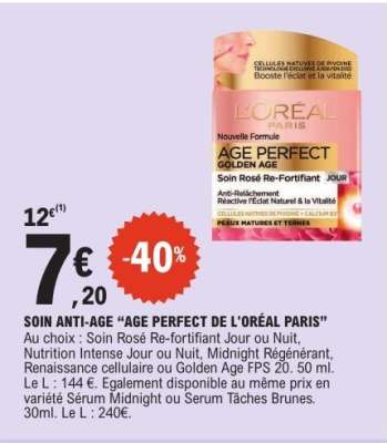 SOIN ANTI AGE “AGE PERFECT DE L’ORÉAL PARIS”