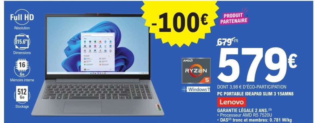PC PORTABLE IDEAPAD SLIM 3 15AMN8