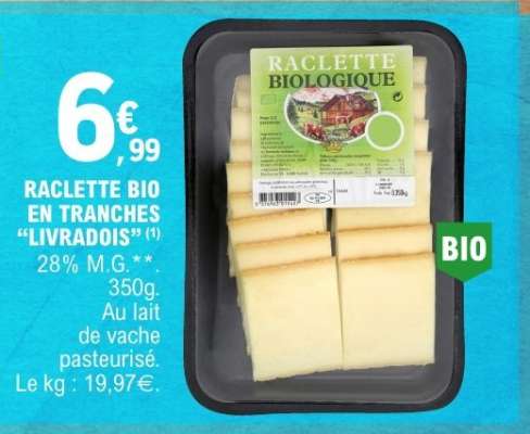 Raclette Bio en Tranches "Livradois"