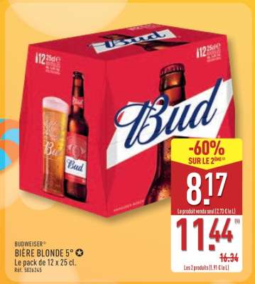 BUDWEISER® BIÈRE BLONDE 5°