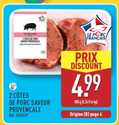 2 CÔTES DE PORC SAVEUR PROVENÇALE