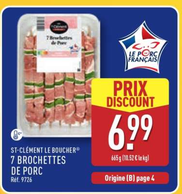 ST-CLÉMENT LE BOUCHER® 7 BROCHETTES DE PORC