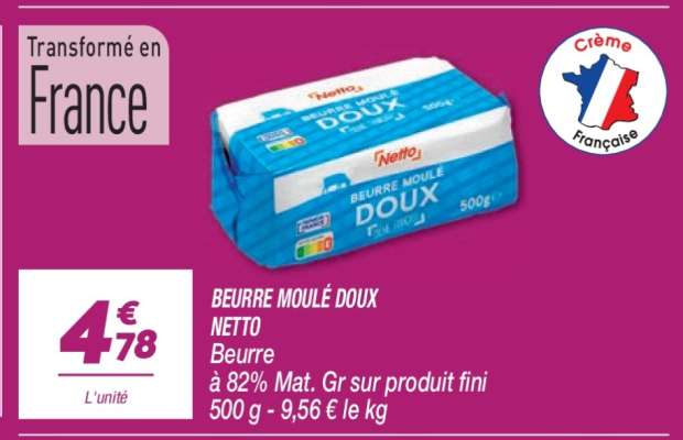 BEURRE MOULÉ DOUX NETTO
