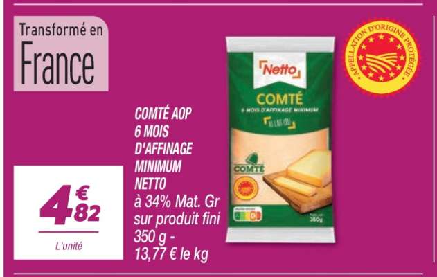 COMTÉ AOP 6 MOIS D'AFFINAGE MINIMUM