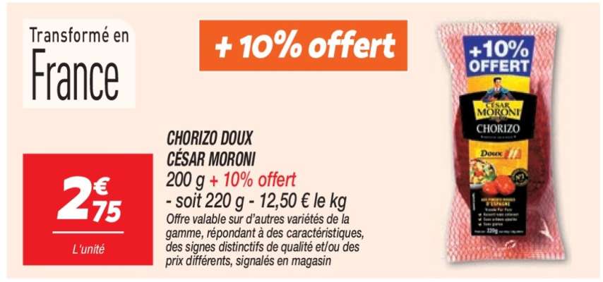 Chorizo Doux César Moroni