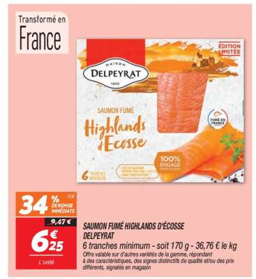 SAUMON FUMÉ HIGHLANDS D'ÉCOSSE DELPEYRAT