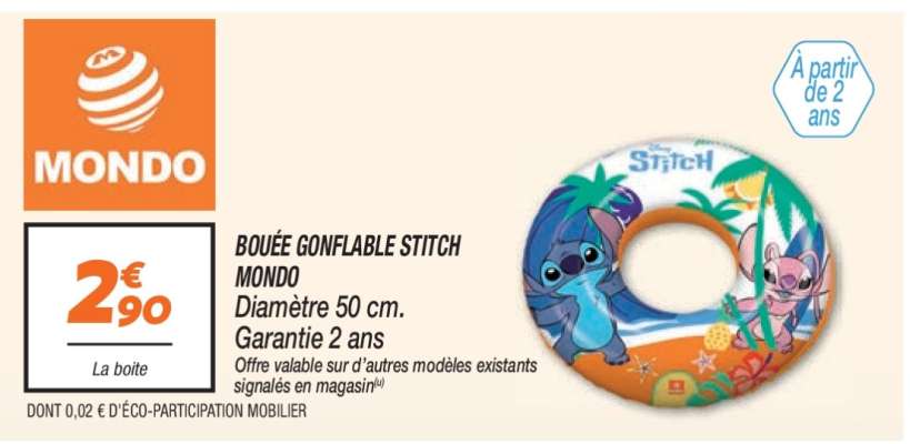 BOUÉE GONFLABLE STITCH MONDO
