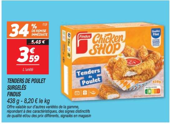 TENDERS DE POULET SURGELÉS
