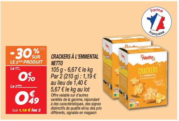 CRACKERS À L'EMMENTAL NETTO